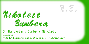 nikolett bumbera business card